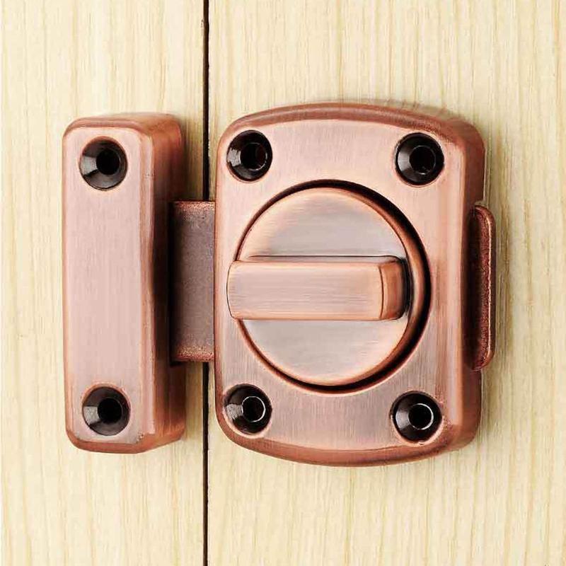 Safety Door Slide Latches Zinc Alloy Rotate Bolt Lock Gate Latches Privacy Catch for Latch for Cabinet Bathroom Toilet R
