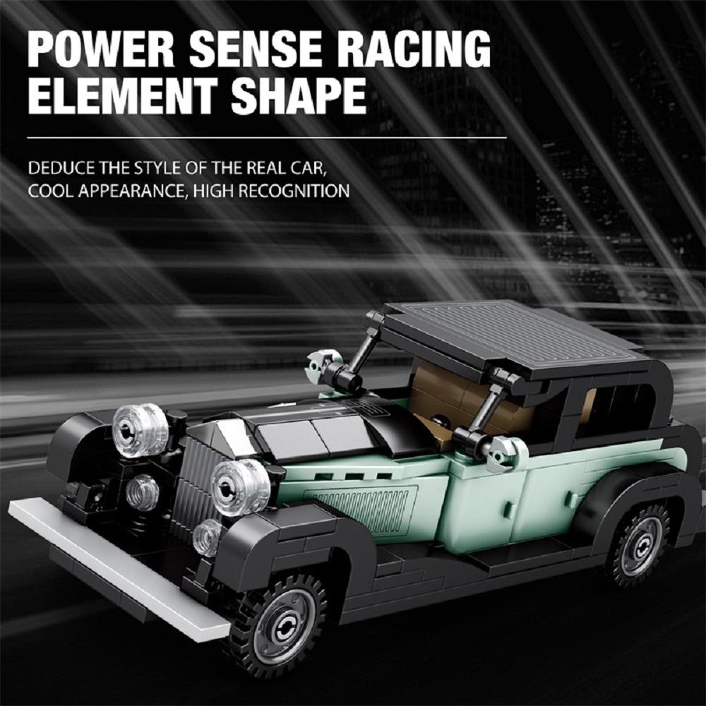 8 Litre Classic Antique Model Car Building Blocks 249 PCS Luxury Racing Car Model Construction Vehicle Toy Gift for Kid Adult
