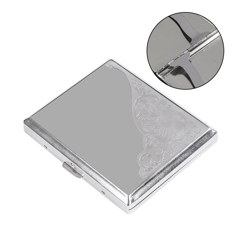 Stylish 18-Capacity Crushproof Metal Cigarette Case for Men