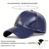 Unisex Solid Color PU Leather Baseball Caps Spring Autumn Outdoor Adjustable Casual Hats Dad Hat Sunscreen Hat