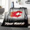 Name Custom Calgary Flames Logo Print Flannel Blanket High Quality Warm Comfortable Cover for All Seasons Perfect for Gifts Home Decor
