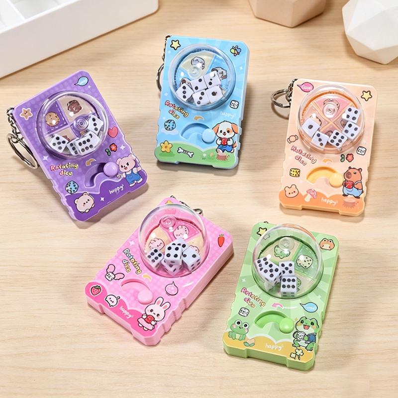 Portable Fidget Dice Keychain,Stress Relief Toy,Unique Gift Dice Gaming Stress Reliever Decision Maker Novelty Gift For Her Him