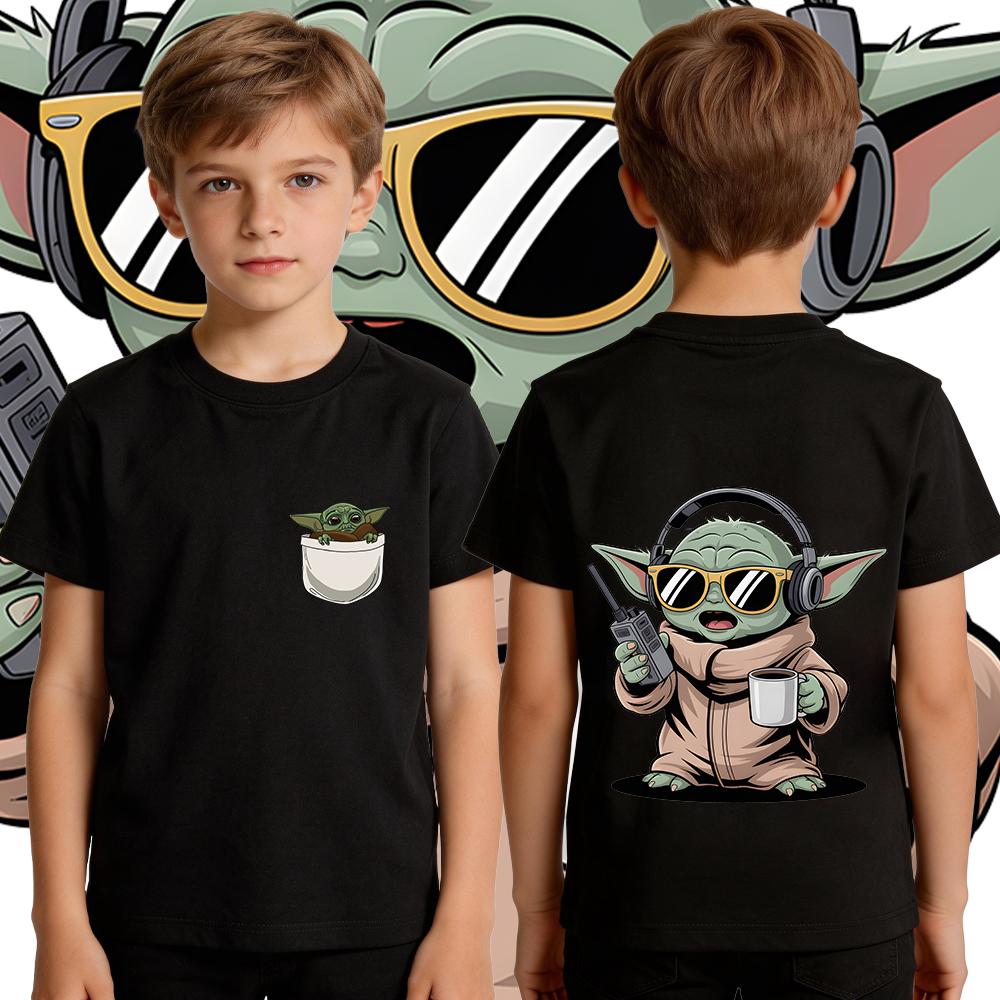 Boys Star Wars Yoda Tshirt Cotton Casual Kids T Shirt Toddler Short Sleeve Summer Clothing for Child
