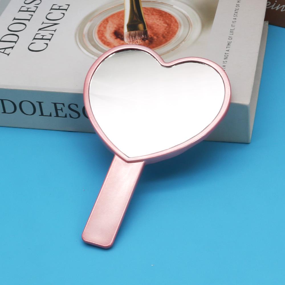 Heart-Shaped Electroplated Handheld Makeup Mirror - Mini Vanity Design розы красного