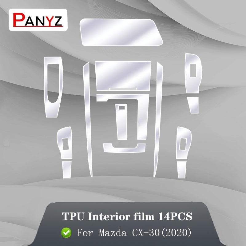 

Для Mazda CX-30-2022 салон автомобиля, центральная консоль, прозрачная защитная пленка из ТПУ, пленка против царапин, аксессуары для навигации