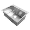 Kitchen Sink 304 Stainless Steel Top Mount Handmade Single Bowl Basin with Accessories for