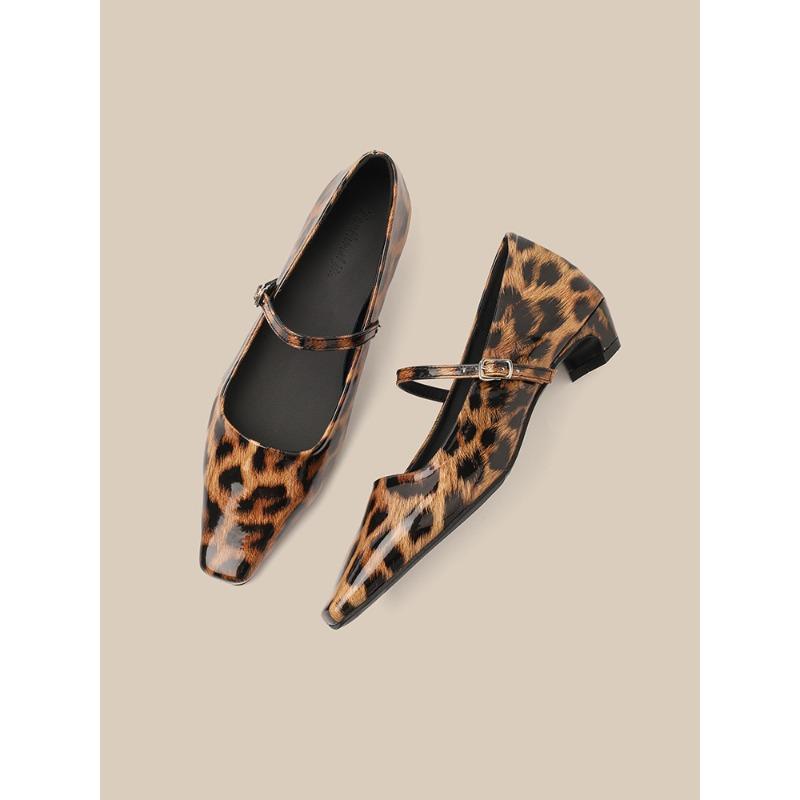 Square head middle heel Mary Jane single shoes versatile commuting word buckle women's single shoes fashion