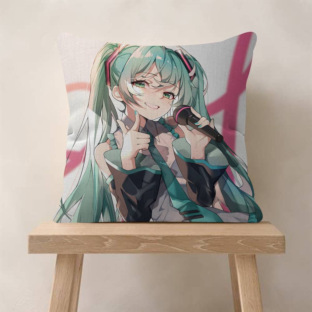 HHatsune Anime Miku Cushion Cover Decorative Pillow Sofa Home Decor Case Pillow Cases