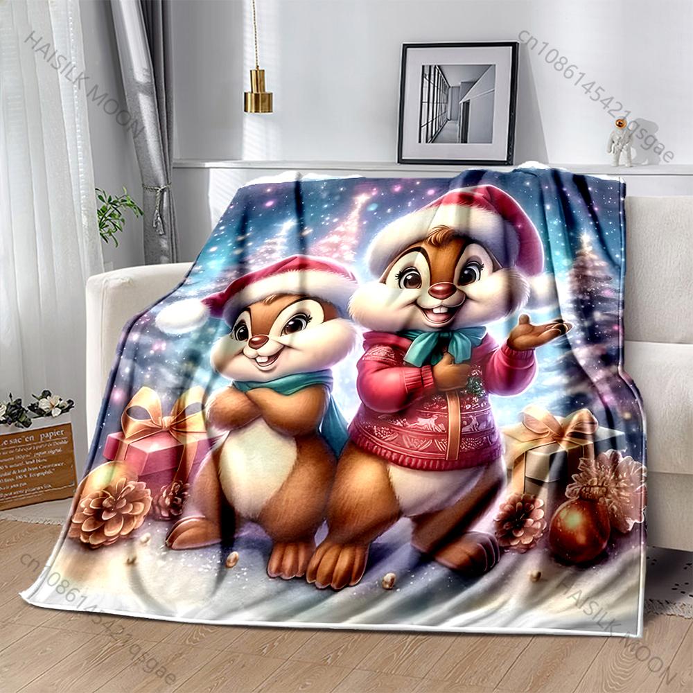 Festive Christmas-themed Forest Design Pattern Blanket Flannel Material Soft Warm for All Seasons Home Outdoor Camping Picnics