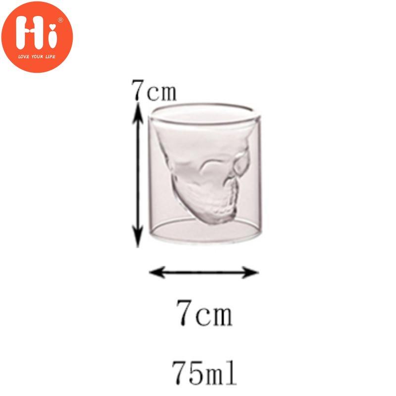 Hi Coffee Mug Double Crystal Skull Head Glass Cup Whisky Wine Vodka Bar Club Pivo Sklenice na víno