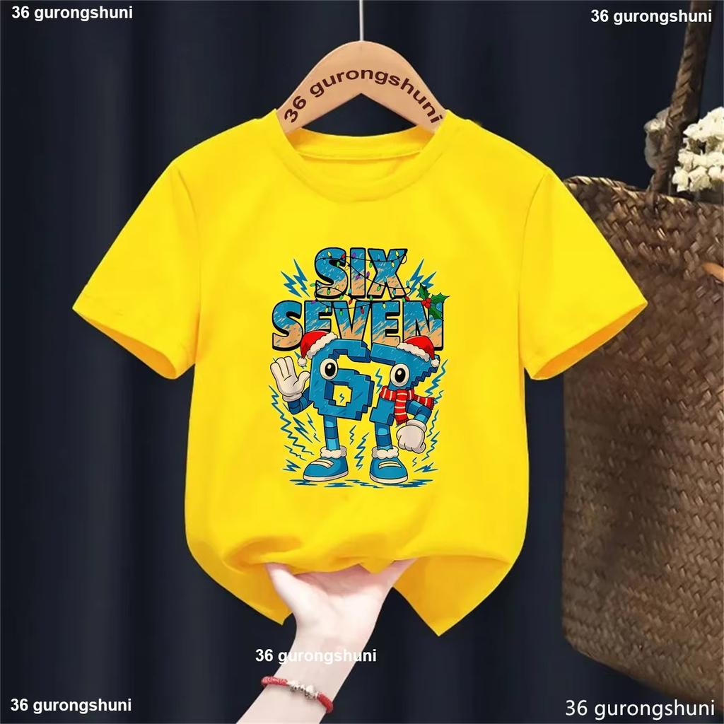 Kids 67 Themed Colorful Print TShirt Soft Cotton Fabric Breathable and Comfortable Ideal for Toddlers and Childrendf0323