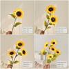 Silk Artificial Sunflower Long Stem Decorative Sunflower Fake Flowers Bouquet  Table Centerpiece