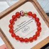 10Mm Autumn And Winter Natural Ice-Permeable Pigeon Blood Red Chalcedony Agate Bracelet Bracelet
