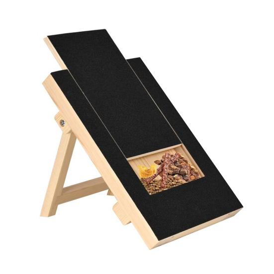 

Подряпина для нігтів собаки Іграшка-пилка для нігтів цуценяти з висувною коробкою для ласощів Дерев яна дошка-пилка для нігтів собак Догляд за нігтями Захист домашніх меблів чорний