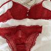 French Lace Women Underwear Sexy Hollow Thin Cup Push Up Bra Fashion Ladies Romantic Lingerie 4 Color Bras With Mesh Panties Set