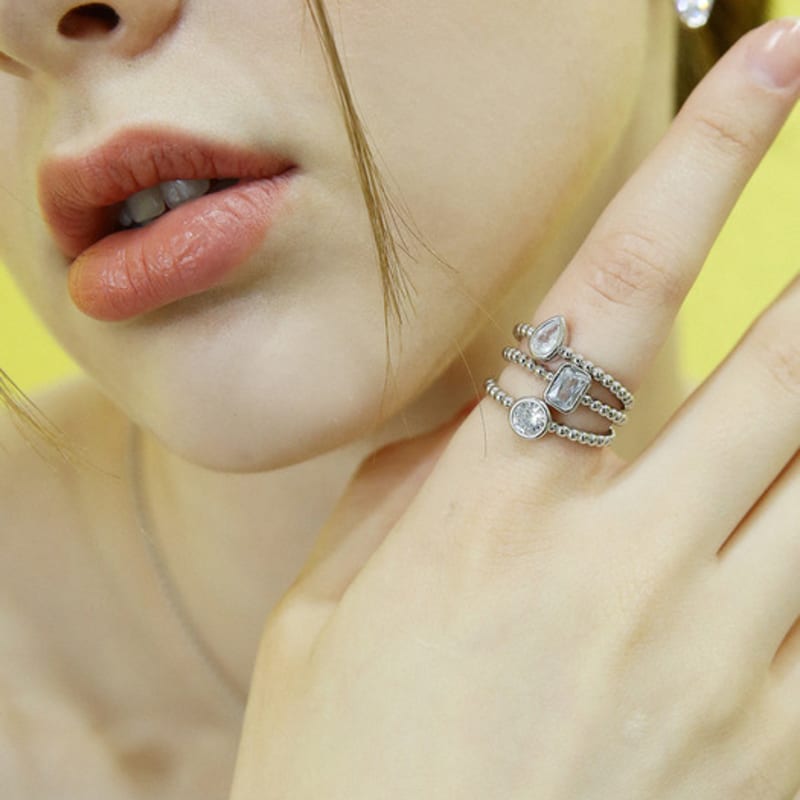 

Shertz Polygon Cubic Open Ring Ball Ring (14k) rose gold