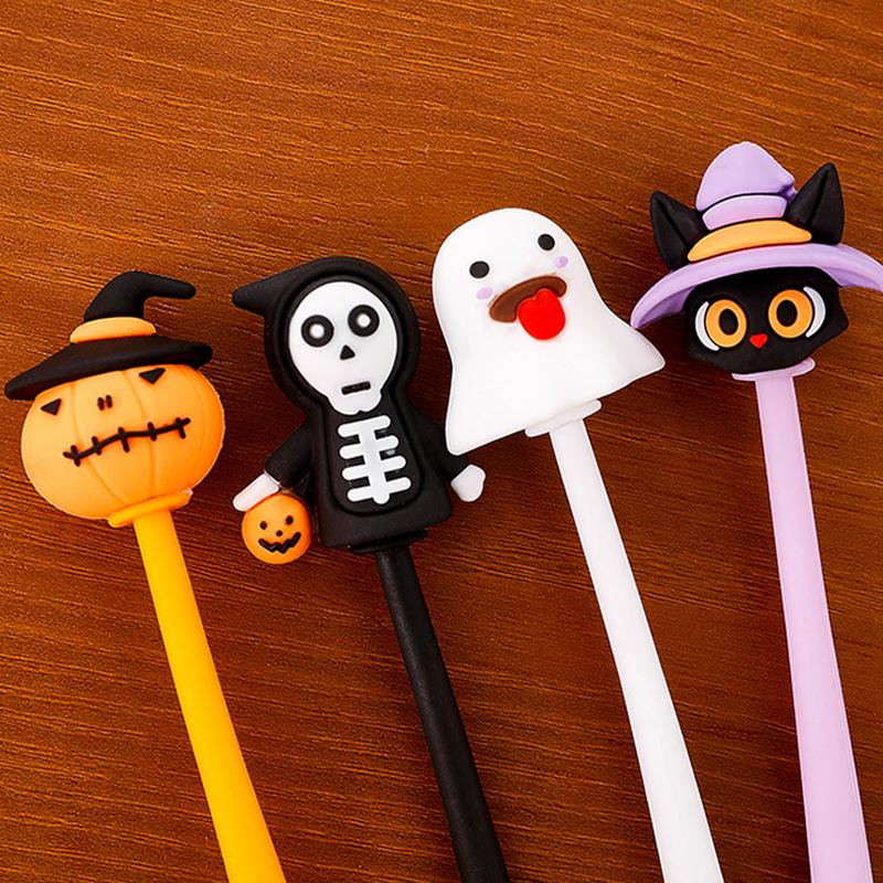 4Pcs Halloween Series Shake Pen 0.5Mm Neutral Pen Creative Cute Gel Pen Student Prizes Stationery Back To School Gift
