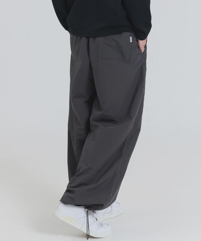 PIANER Nylon One-Pleat String Pants (Charcoal)