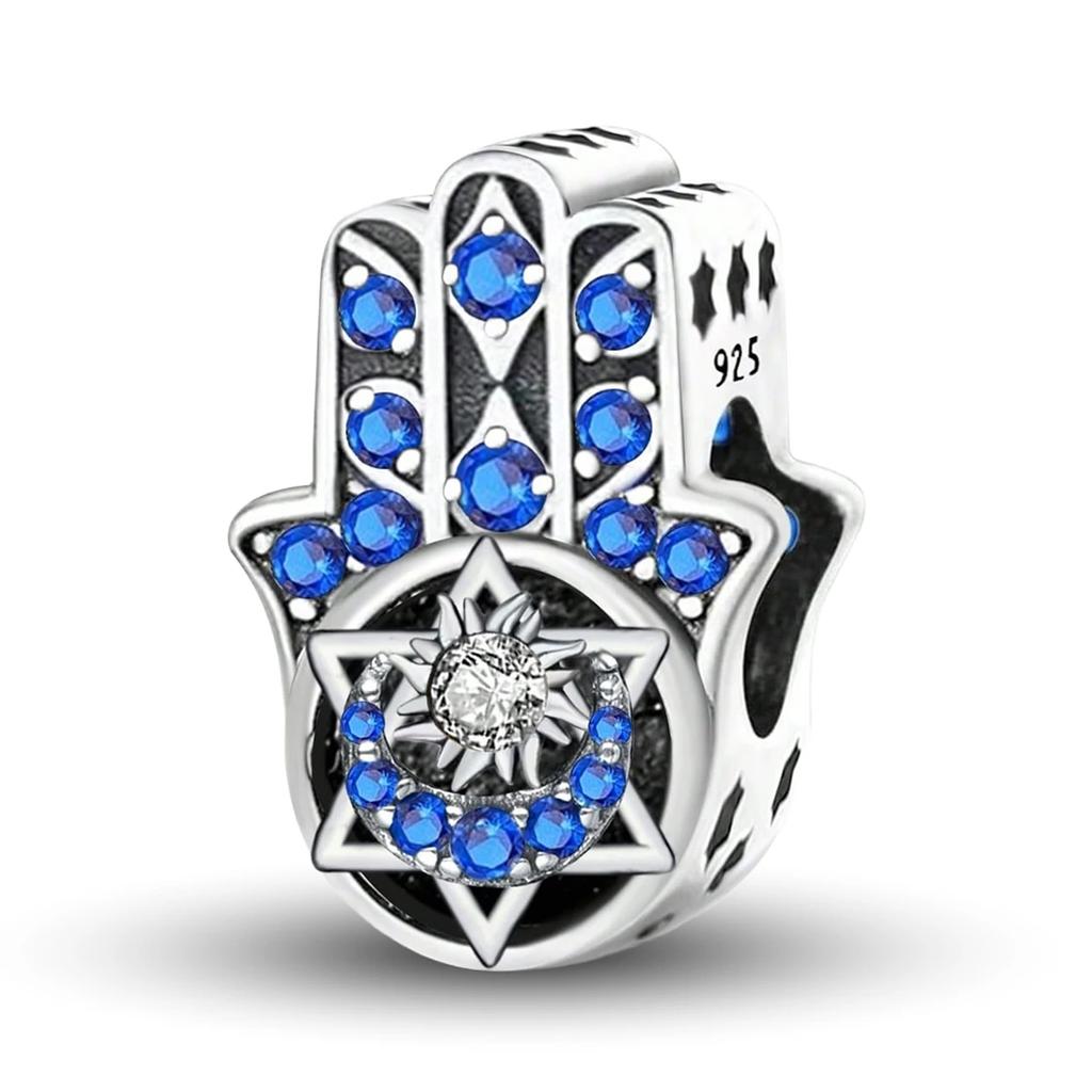 Copper Metal Eye Butterfly Elephant Blue Series Charm Bead Components Bead Components Compatible With Authentic Original Pan Bracelet High Quality