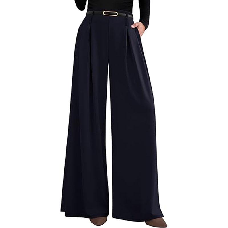 European Casual High-Waisted Wide-Leg Trousers for Women, Slimming and Versatile.