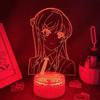 Anime Waifu Mai Sakurajima Led Night Light For Bedroom Decor Mai Light Gift For Friend Sakurajima Bunny Girl Led Lamp Anime Gift