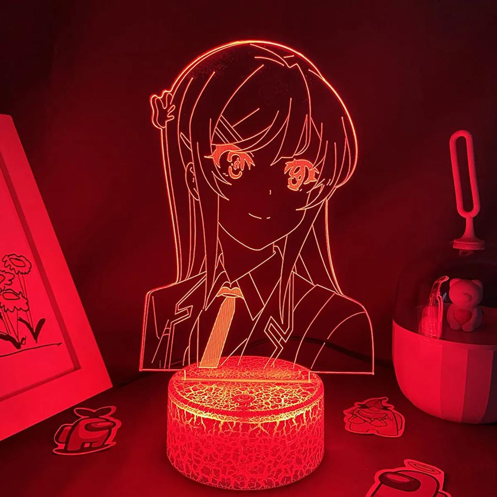 Anime Waifu Mai Sakurajima Led Night Light For Bedroom Decor Mai Light Gift For Friend Sakurajima Bunny Girl Led Lamp Anime Gift