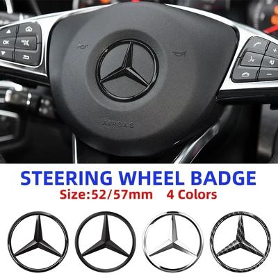1 ud. 52 mm 57 mm Insignia Emblema Pegatina para Volante de Coche Para Mercedes Benz W204 W205 W212 W213 W221 W177 W246 GLA GLC CLA Clase A