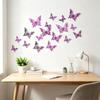 12 Pcs 3D Butterfly Wall Decals Removable Wall Sticker for Birthday Party Cake Decorations 3 Sizes Hollow Metallic Butterfly DIY