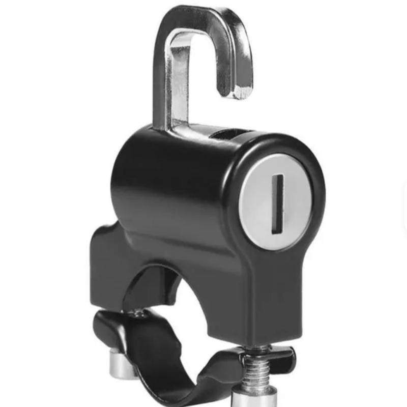 Motorcycle Handlebar Lock Durable Security Portable Anti Theft Key Lock for Helmet Accessories чёрный