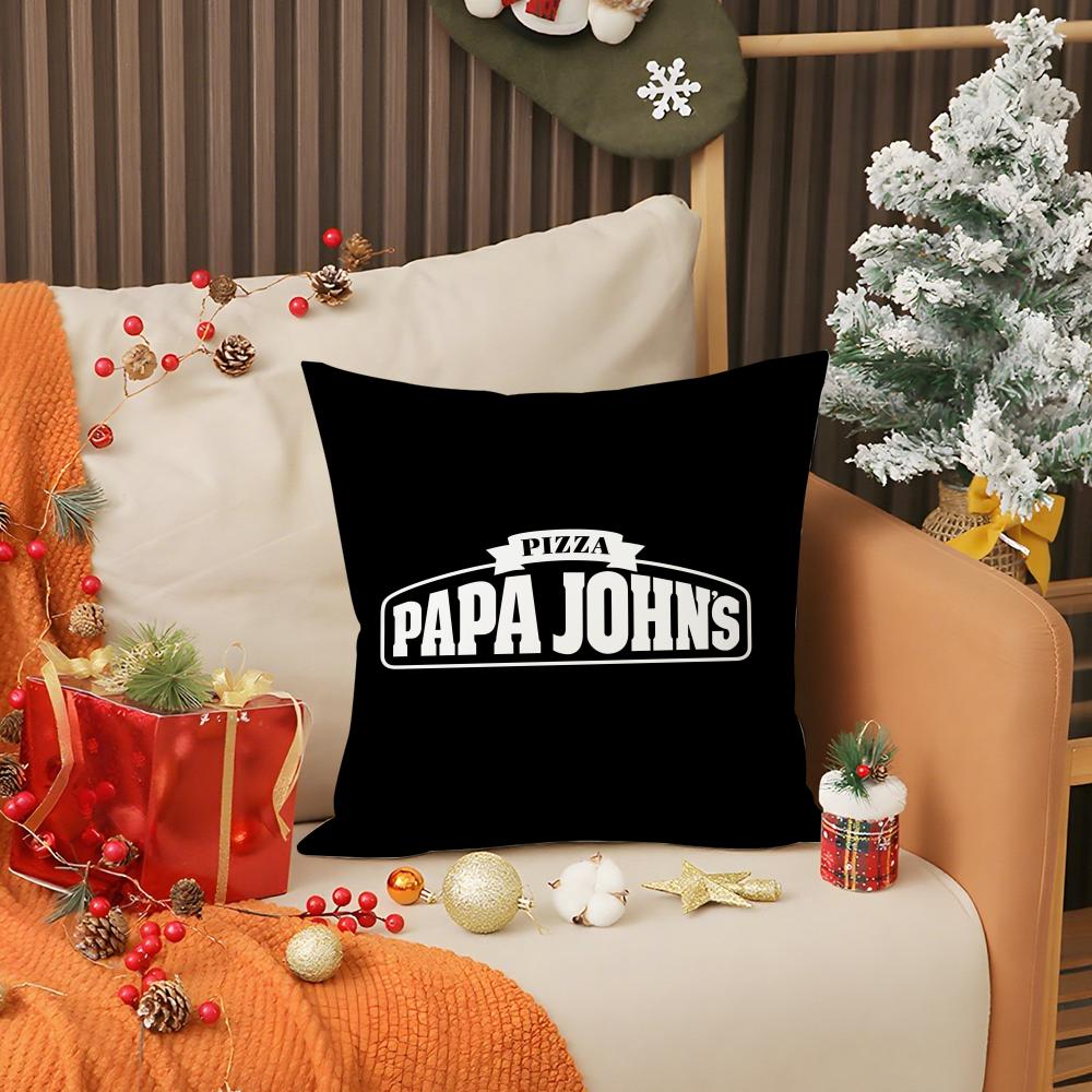 Federa per Cuscino con Logo Papa John's Art Decorazione Divano Soggiorno Federa per Cuscino Semplice per la Casa Stampata Lusso Leggero