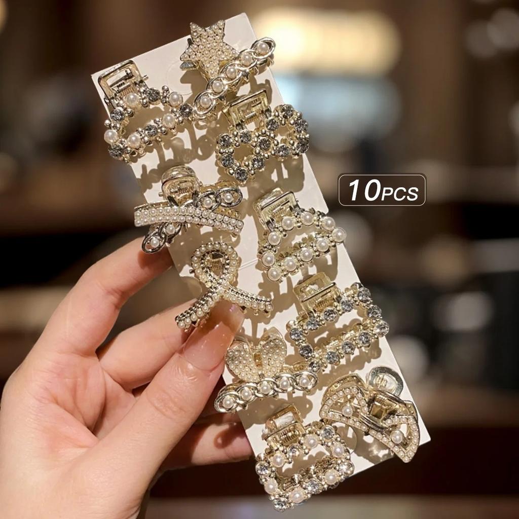 1/4/10PCS alloy rhinestone hair clips, fashionable small grab hair accessories