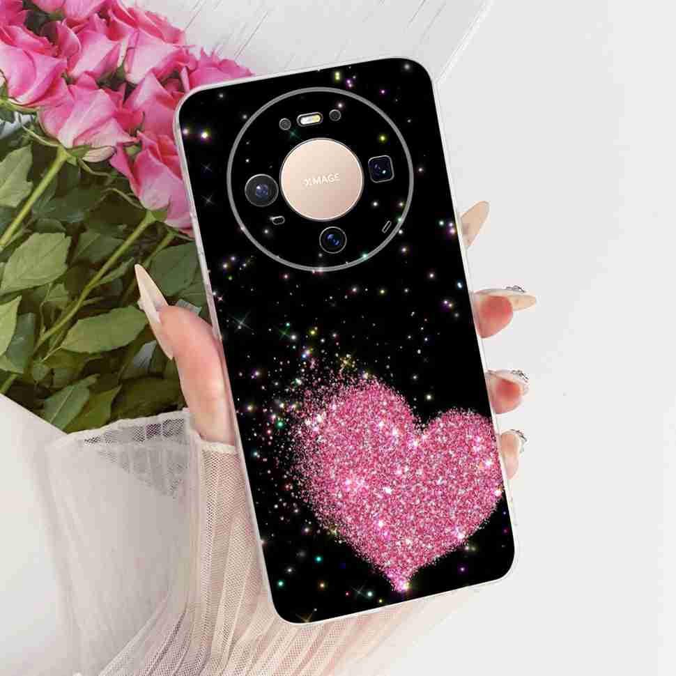 For Huawei Mate 80 5G 2025 Case VYG-AL00 Soft Silicone Sweet Heart Painted Cover Case For Huawei Mate80 Mate 80 TPU Fundas