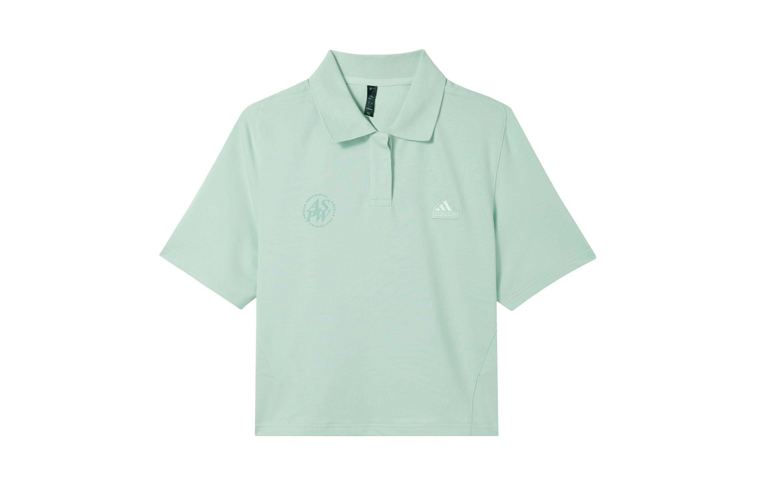 Adidas Lounge SHORT SLEEVE POLO SHIRT Polo Shirt Women s Linen Green JJ3603 XL