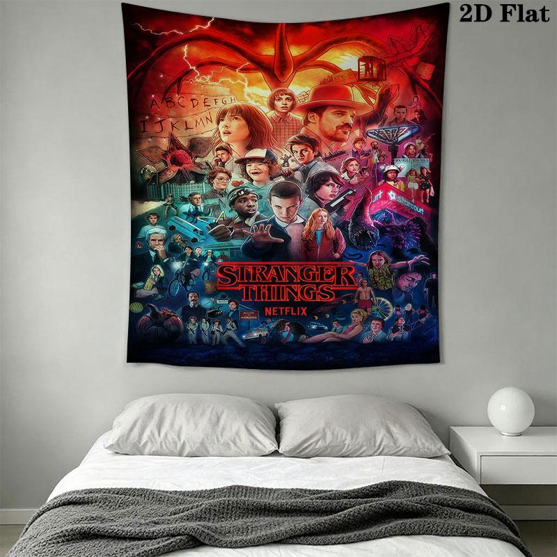 Stranger Things J Wall Hanging Printed Fabric Blanket Decorative Tapestries for Bedroom Living Room Home Decor
