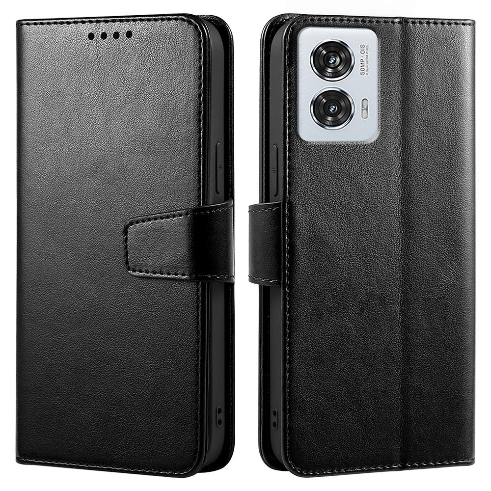 

For Motorola Edge 50 Fusion 5G Case Stand Card Holder Wallet Leather Phone Cover Black