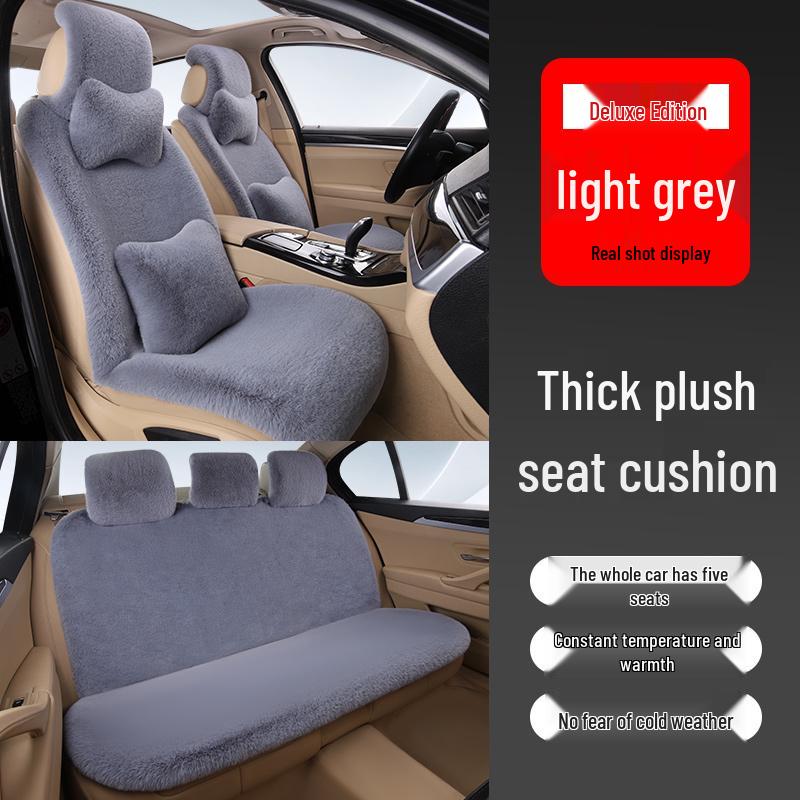 Universal Plush Car Seat Cushion: Thick, Warm Winter Rabbit Fur Cover