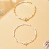 2Pcs Bohemian Style Beaded Anklets Chain Set Starfish Beaded Foot Bracelets  Jewelry Accessories