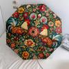 0106 Floral Chicken & Dinosaur  pattern, automatic folding umbrella, portable and foldable design, 8 ribs, a Christmas or birthday gift.