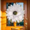 Artificial Wreath Burlap Garland Rustic Welcome Sign Home Decor for Porch Window Front Door