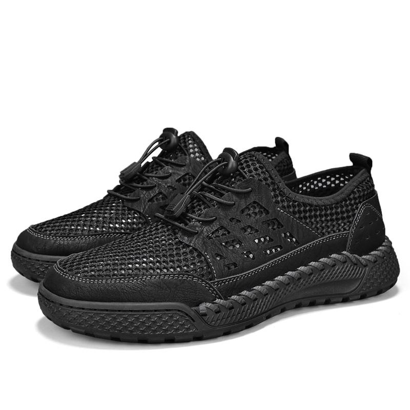 Fashion 2025 Spring Autumn Men's Outdoor Shoes Mesh Surface Hollow Breathable Travel Sports Shoes Lightweight Casual Shoes Mesh Flats