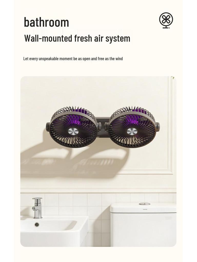 2026 Dual-Head USB Standing Desk Fan with Digital Display & Quiet Operation for Dorms