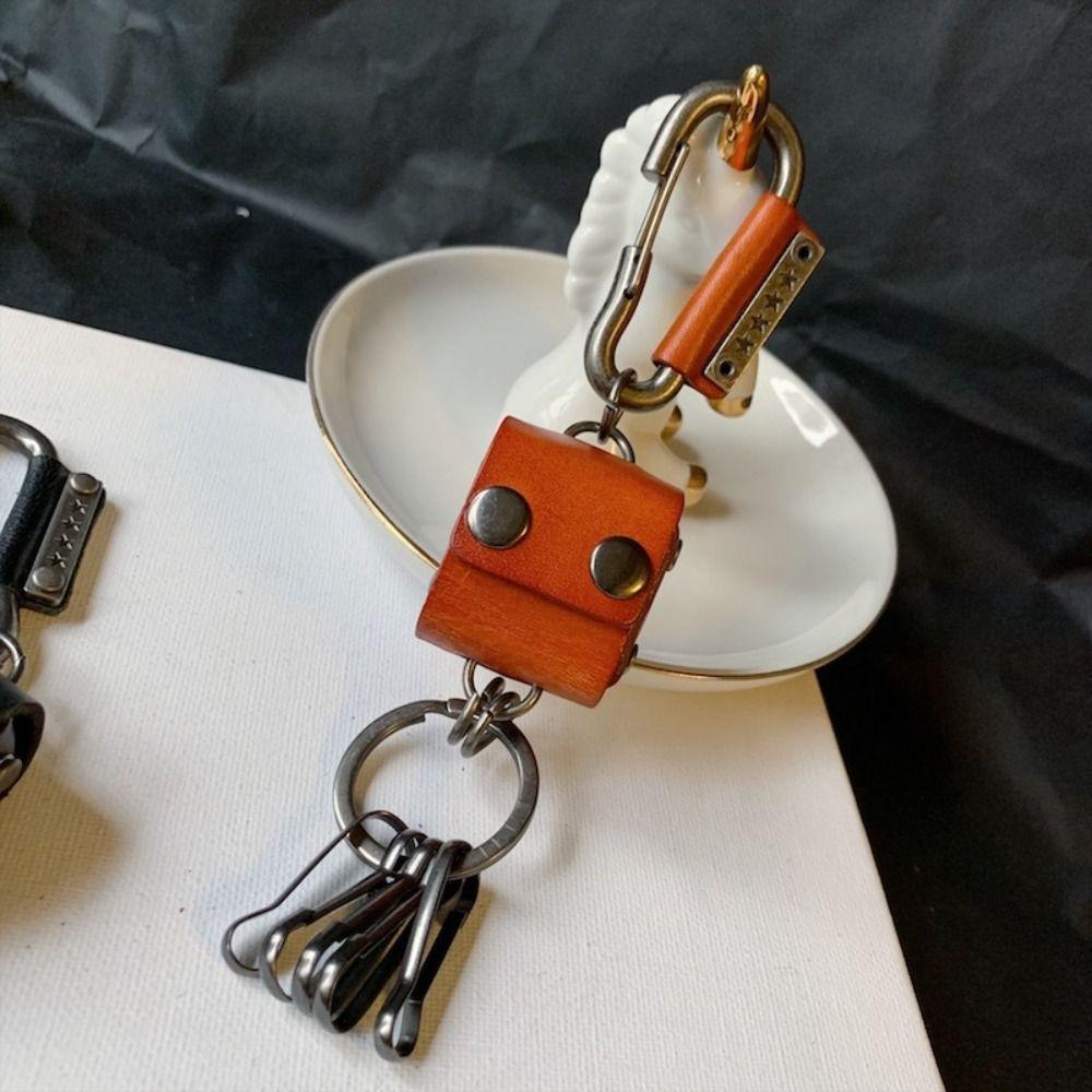 Zinc Zinc Alloy Dice Key Chain Leather Cool Cowhide Key Chain Dice Model Keychain  Female Lady Girl