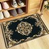 VIKAMA Baroque-Style Decorative Flannel Doormat Entrance Hall & Bathroom Mat Machine Washable Home Decor Rug