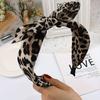 Korejský styl Leopardí potisk Mašle Čelenka Temperament Uzel Plastový obruč do vlasů Gumička do vlasů Protiskluzová Široký okraj Čelenka na mytí obličeje Gumička do vlasů