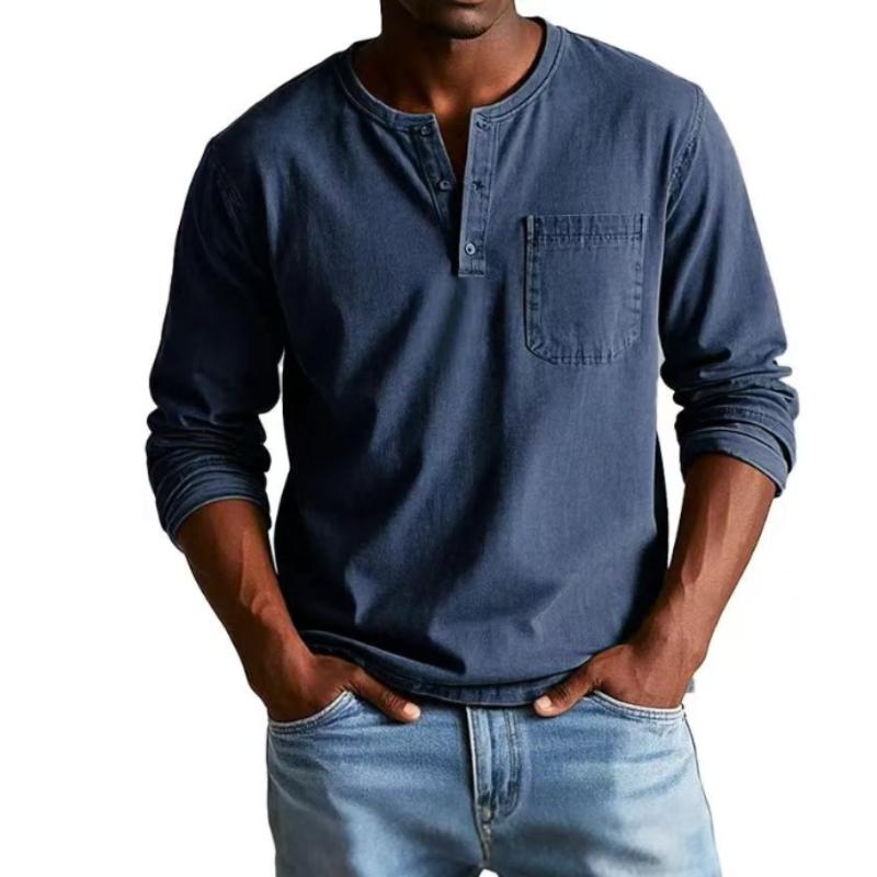 Herren Frühling und Herbst Rundhals Langarm T-Shirt Slim-Fit Atmungsaktiver Pullover Lässiges Langarm Unterhemd-Top XXXXXL dunkelblaue