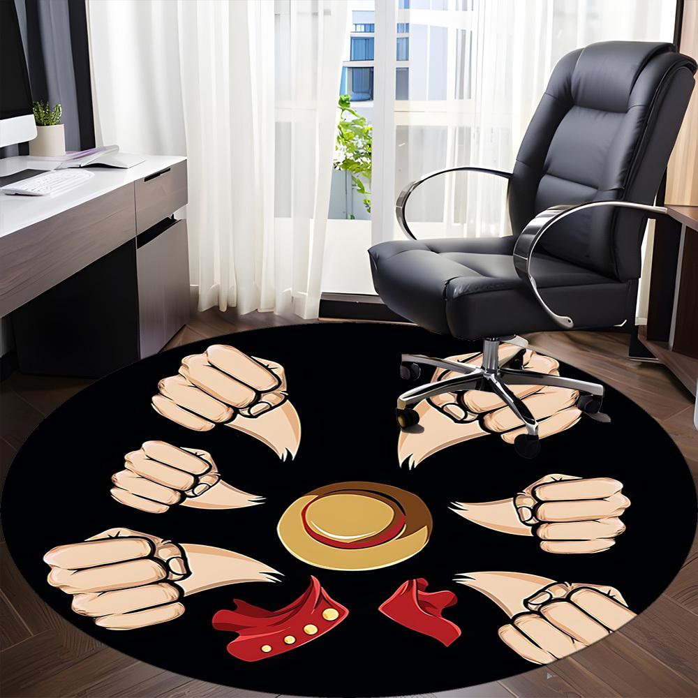 O-One Piece Luffy Office Round Area Rug, Indoor Mat Suitable For Office, Under Office Chairs Bedroom Living Room Home Decor, DT1212087