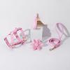 Chic Powder & Velvet Pet Vest and Leash Set with Dog Collar and Waste Bag Holder
