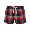 SF Womens/Ladies Tartan Frill Lounge Shorts