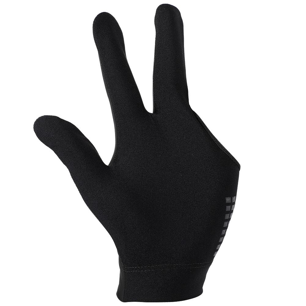 Unisex Snooker Billiard Cue Glove Pool Left Hand Open Three Finger Gloves(black)