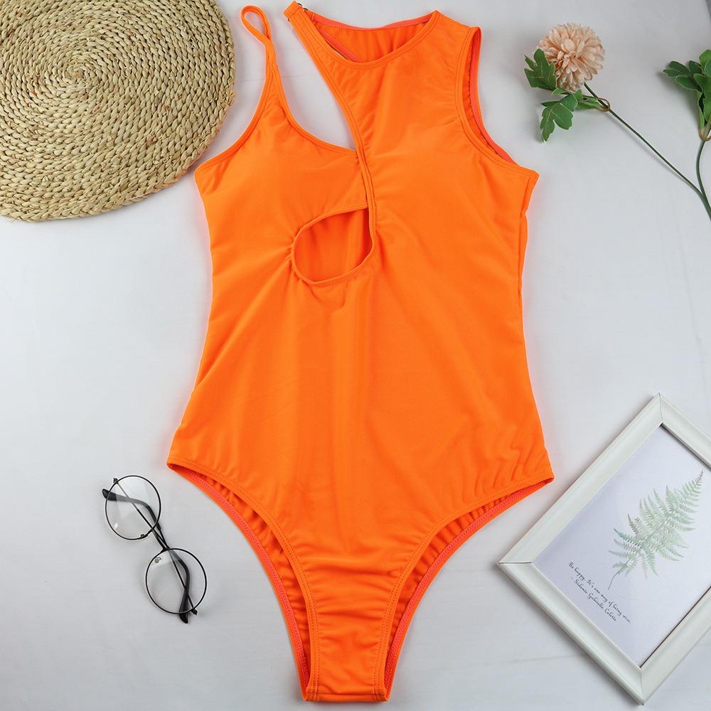 European and American One-piece Swimsuit Hollow Multi-color Shoulder Sexy Bikini